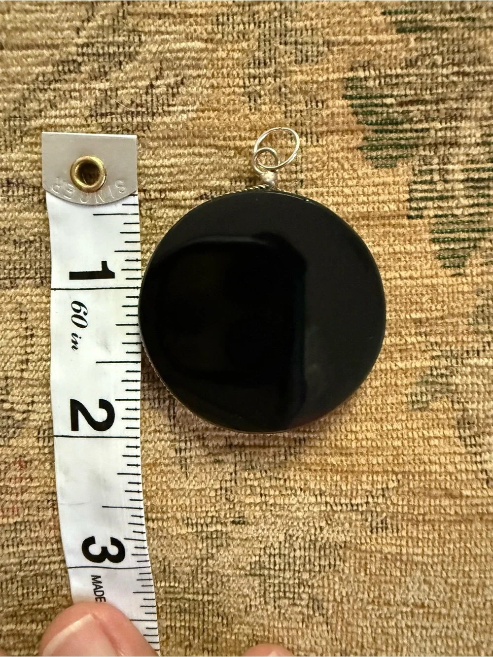 Antique Black obsidian pendant/divination/scrying from witches estate sale.